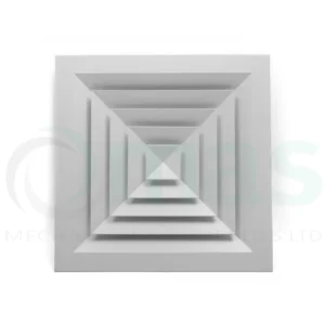 4 Way Aluminium Ceiling Diffuser (Louvre Faced)