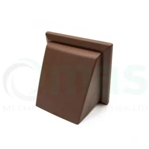 Cowled Wall Outlet c/w Backdraught Shutter – 150mm Ø Spigot – Brown