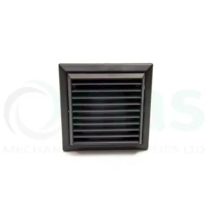Plastic Louvred Grille – Black – 100mm Ø spigot
