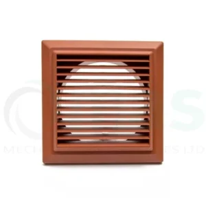 Plastic Louvred Grille – Terracotta – 150mm Ø spigot